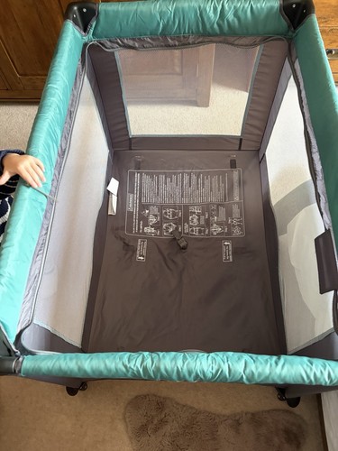 Turquoise travel cot cuddl - cot,